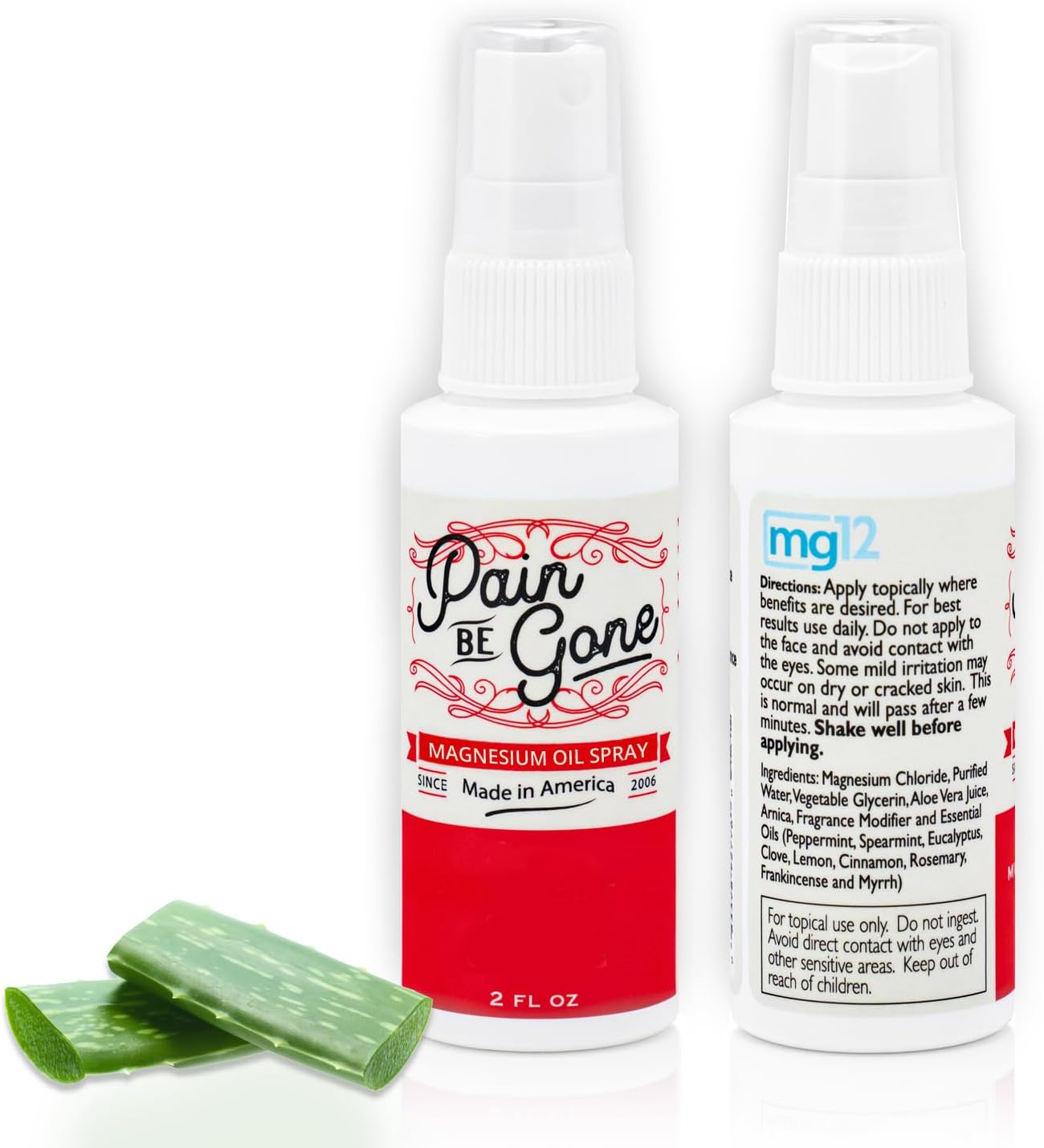 Pain Be Gone – Spray de aceite de magnesio para calmar dolores y calambres musculares, 2 onzas