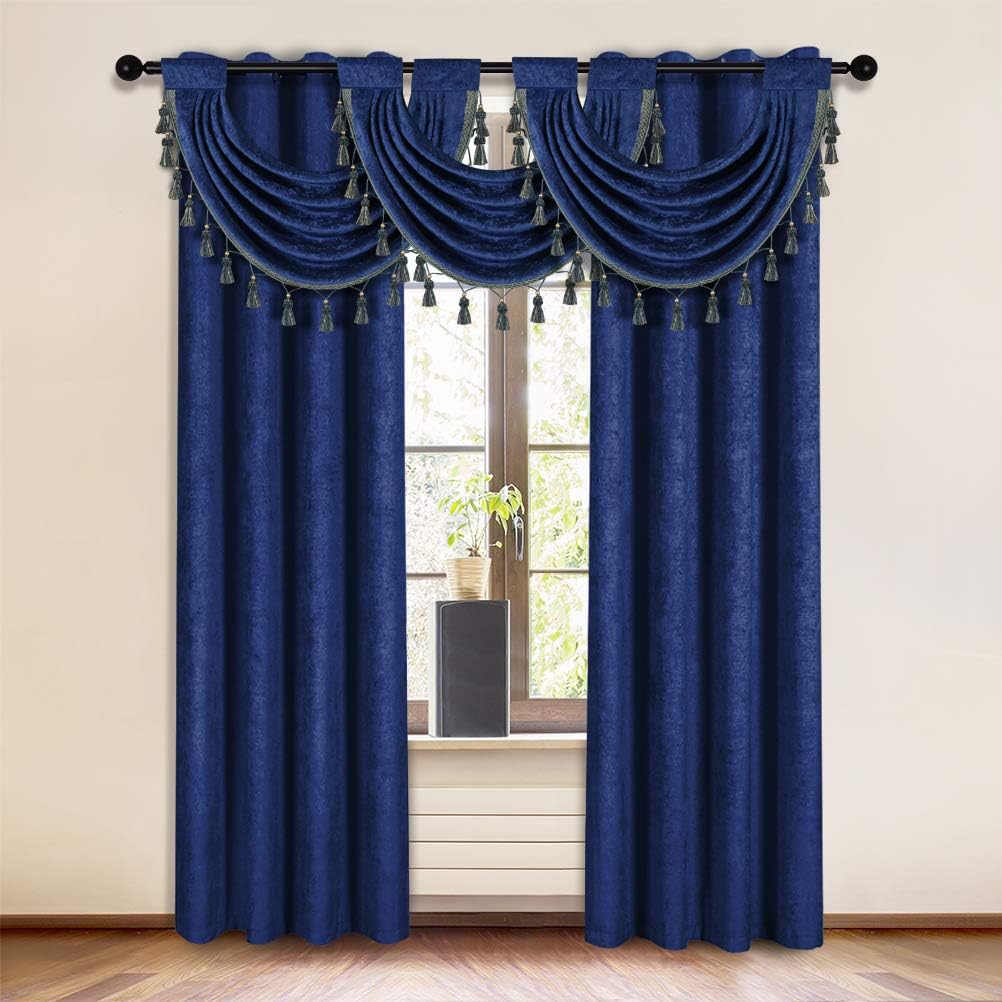 Cortinas de ventana de chenilla de doble cara para sala de estar