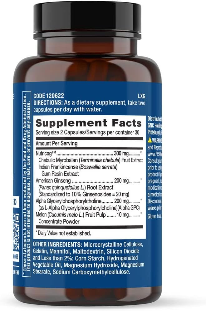 GNC Nutrición Preventiva Enfoque y Memoria – 60 Cápsulas