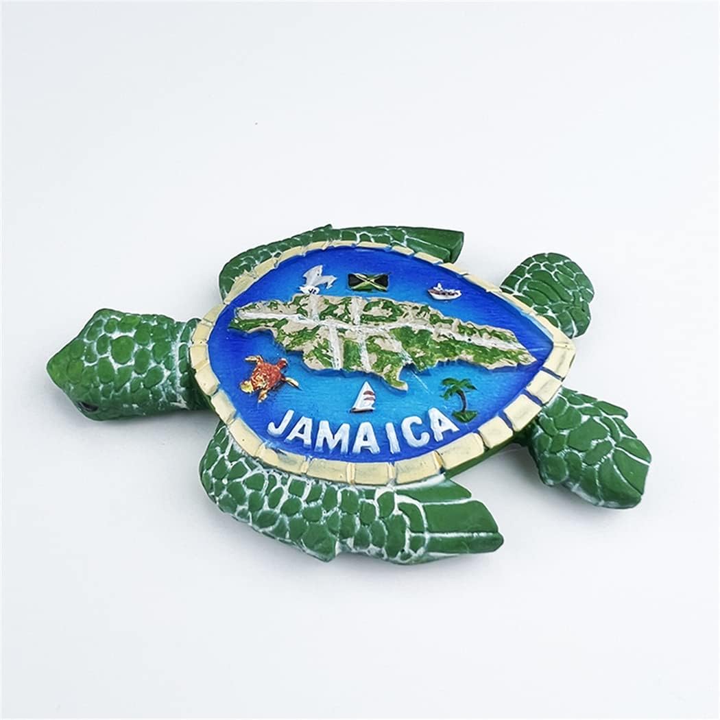 Jamaica Map – Imán de regalo de recuerdo para nevera de tortuga 3D, hecho a mano de resina para refrigerador, colección de decoración para el hogar