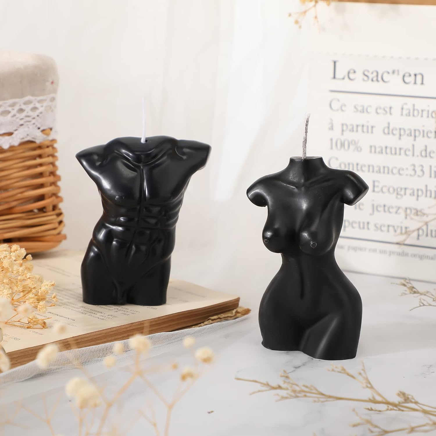 2 velas en forma de cuerpo, vela de cuerpo femenino, vela de torso para hombres, vela perfumada, vela perfumada, vela de cuerpo masculino, vela