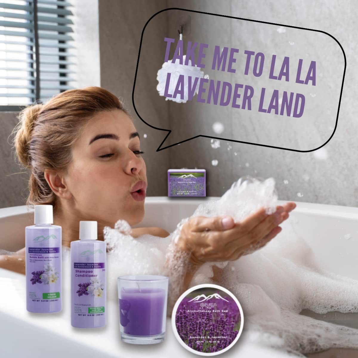 Cestas de regalo para el día de la madre para mamá y esposa. Regalos relajantes de baño de lavanda para su cesta de spa está llena de todos los