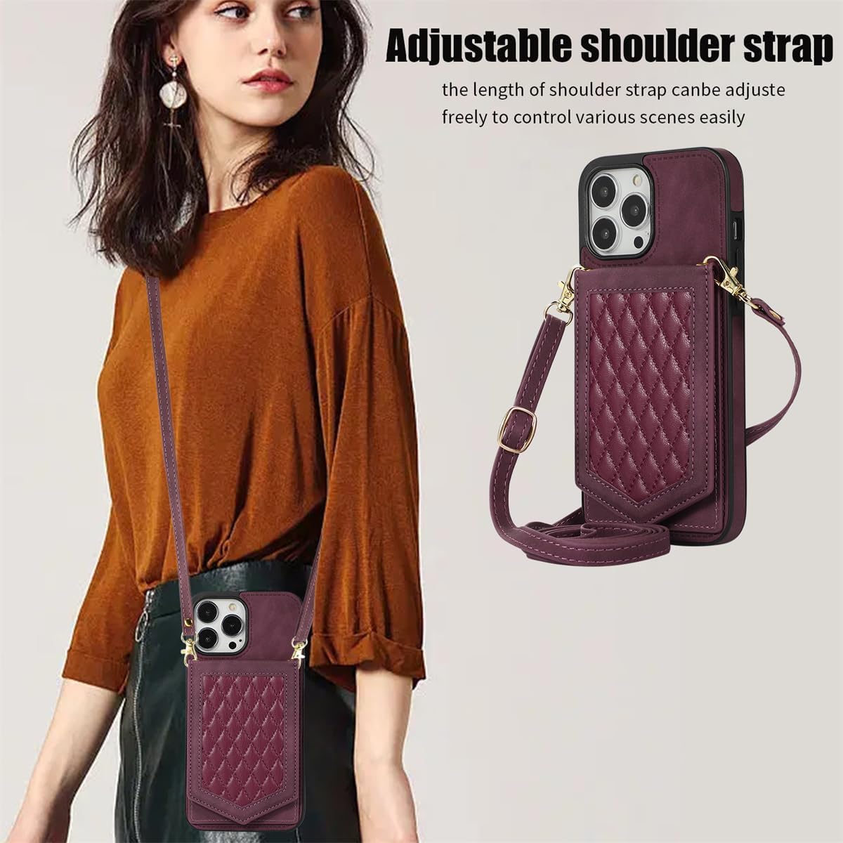 Asuwish Funda de teléfono para iPhone 15 Pro Max de 6.7 pulgadas, funda tipo cartera con protector de pantalla y soporte para tarjeta de espejo,
