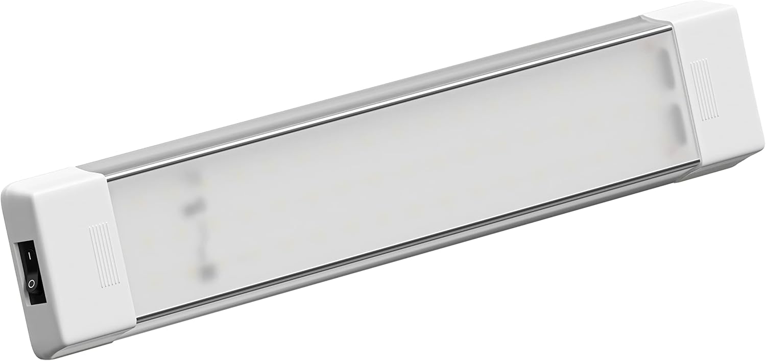 Leisure LED Lámpara de techo LED para caravana con interruptor de encendidoapagado de 14.5 pulgadas, 5000 K, blanco natural, 12 V24 V CC, 1080