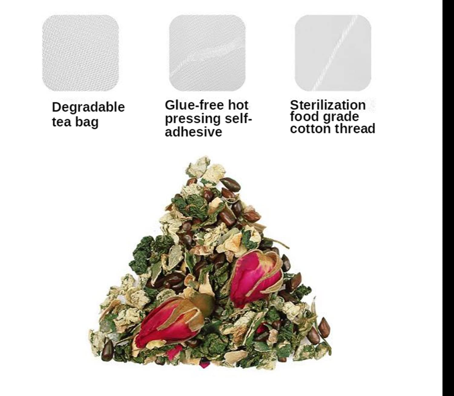 cn herb Invierno Melón Hoja de Loto y Té Oolong 8.82 oz Bolsa Triángulo Bolsa Té Hoja de Lotus Té Rosa Semilla de Cassia y Oolong