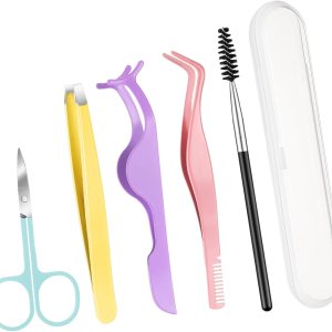 Juego de 6 herramientas aplicadoras de pestañas, pinzas de pestañas para extensiones de pestañas, tijeras de pestañas postizas de acero inoxidable, Juego de 6 herramientas aplicadoras de pestañas, pinzas de pestañas para extensiones de pestañas, tijeras de pestañas postizas de acero inoxidable,