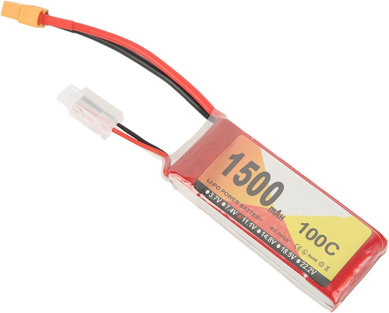 Batería LiPo de 11.1V 1500mAh 100C 3S con enchufe XT60, control remoto por aplicación controlada QAV250 Quadcopter baterías de vehículos