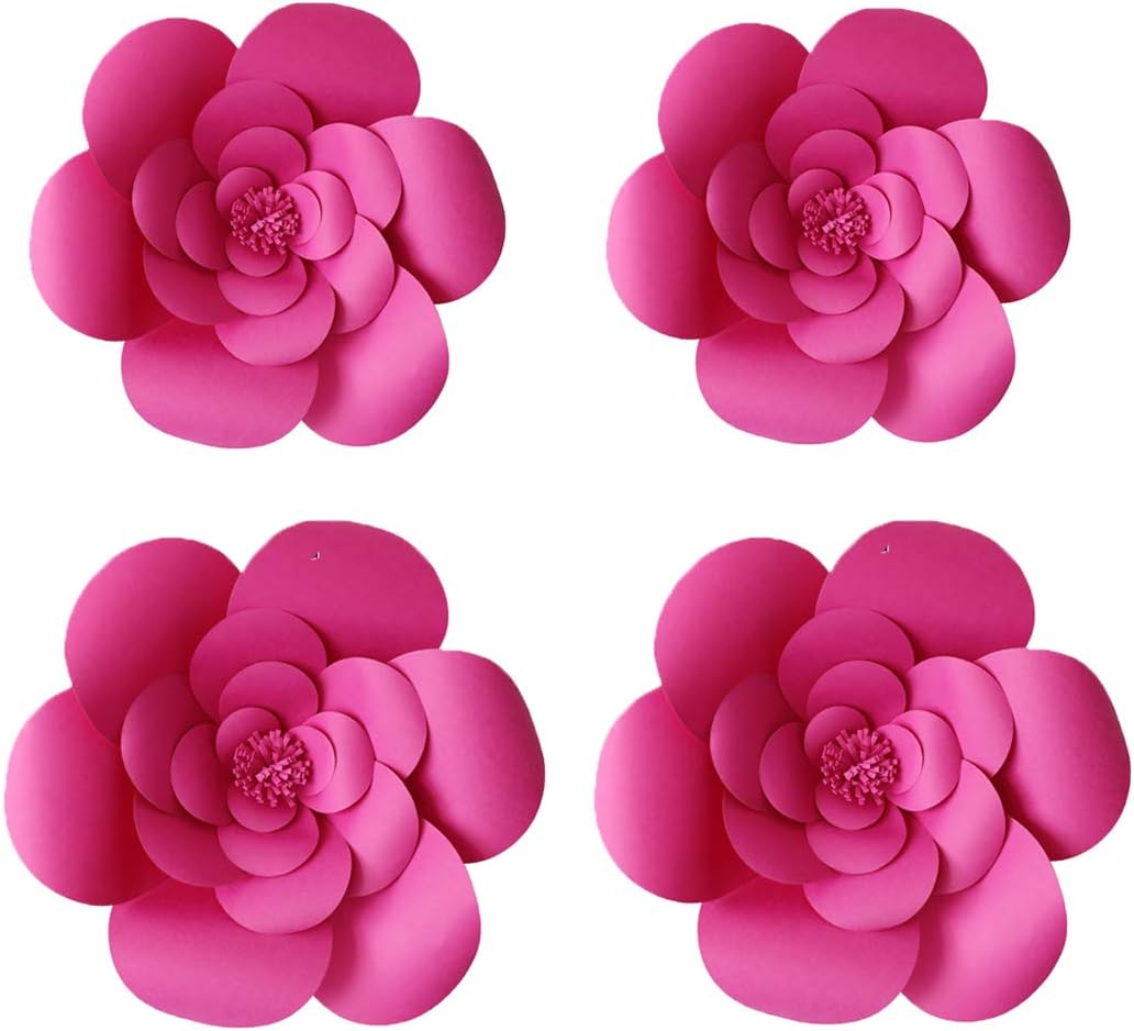 YLY’s love 4 flores de papel 3D gigantes para decoración de fiestas, bricolaje hechos a mano para telón de fondo de boda, despedida de soltera, baby