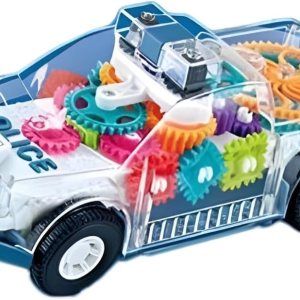 ABK – Coche de juguete transparente, con sistema de engranajes móviles de colores visibles, luz y sonido transparente, luz y sonido, efectos de luz ABK – Coche de juguete transparente, con sistema de engranajes móviles de colores visibles, luz y sonido transparente, luz y sonido, efectos de luz