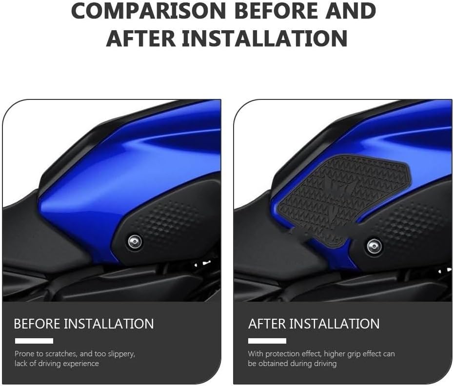 Motorcycle Fuel Tank Sticker Motorcycle Anti-Slip Side Fuel Tank Sticker for Y&AMAHA MT 07 MT07 MT-07 2021 – Tank Pad Knee Traction Pad Grip Fuel