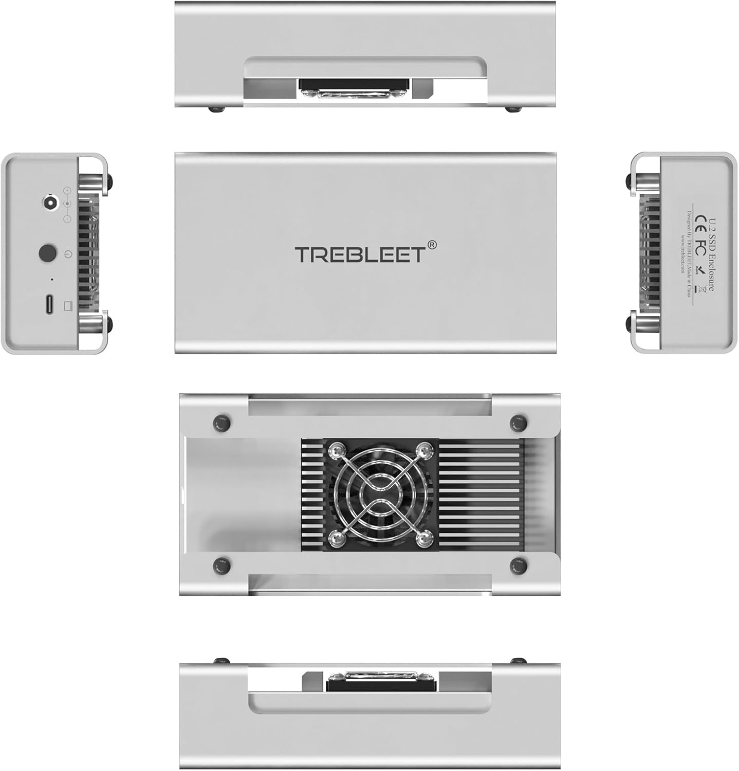 USB4 40Gbps Compatible con Thunderbolt 3 a U.2 NVMe SSD, hasta 3000 Mbs Tipo C a U.2 (SFF-8639) Adaptador PCIe, carcasa externa de aluminio de 2.5