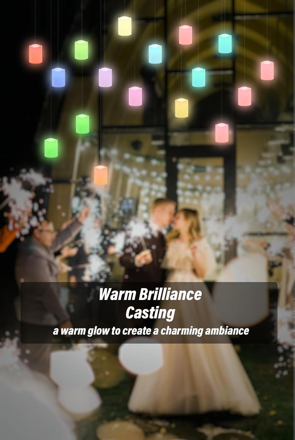 12 velas colgantes, velas de té que cambian de color, velas LED flotantes parpadeantes con control remoto, velas coloridas sin llama, 12 colores de