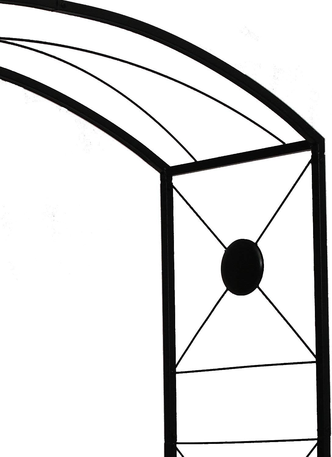 Arco de jardín de acero, 7 pies 6 pulgadas de alto x 4 pies 7 pulgadas de ancho, cenador de jardín para varias plantas trepadoras, jardín al aire