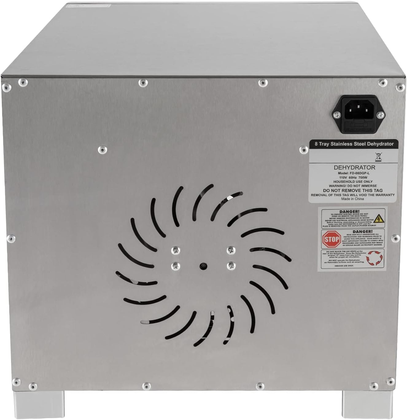 Deshidratador de alimentos de 700 W, máquina deshidratadora de acero inoxidable con temporizador digital ajustable de 24 horas y pantalla LED,