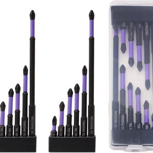 Juego de puntas de destornillador magnético, 12 brocas magnéticas, resistencia al impacto de acero de aleación D1 y puntas dentadas antideslizantes, Juego de puntas de destornillador magnético, 12 brocas magnéticas, resistencia al impacto de acero de aleación D1 y puntas dentadas antideslizantes,