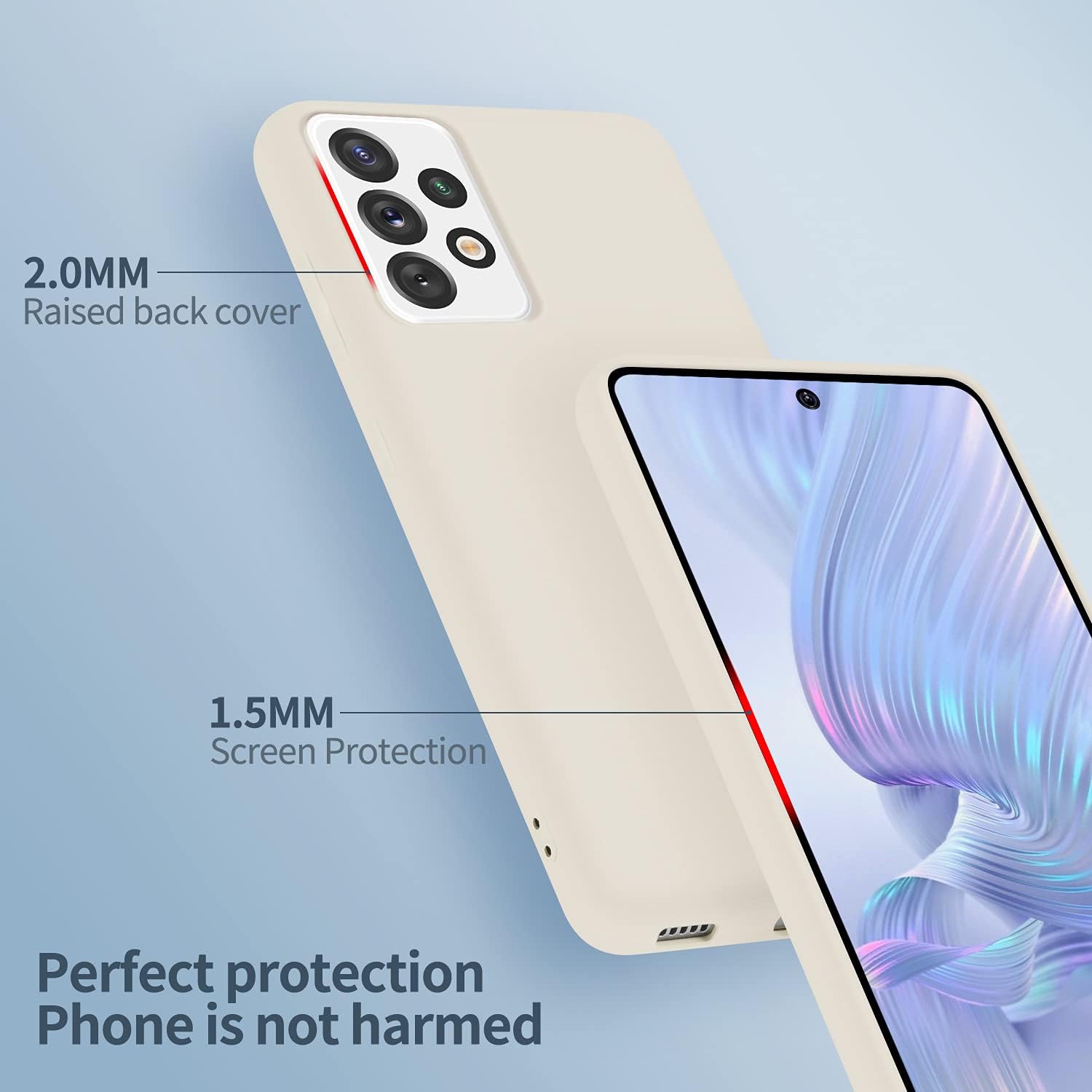 Boaixiaen Funda para Samsung Galaxy A52 5G, silicona líquida, delgada, suave, TPU, protección de cuerpo completo, a prueba de golpes, para Galaxy