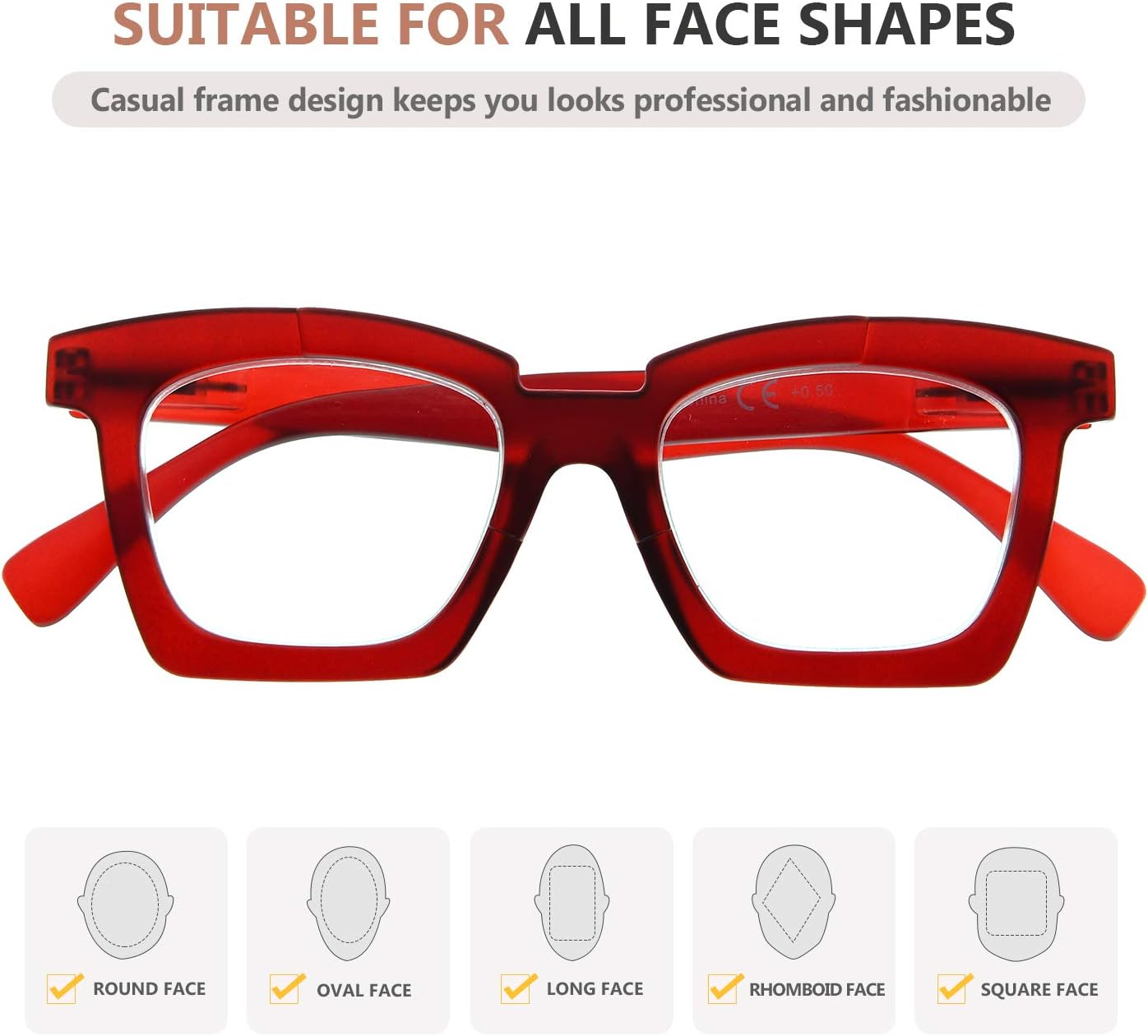 Eyekepper Gafas De Lectura Mujeres Gafas Con Estilo Lectores – Rojo +0.75