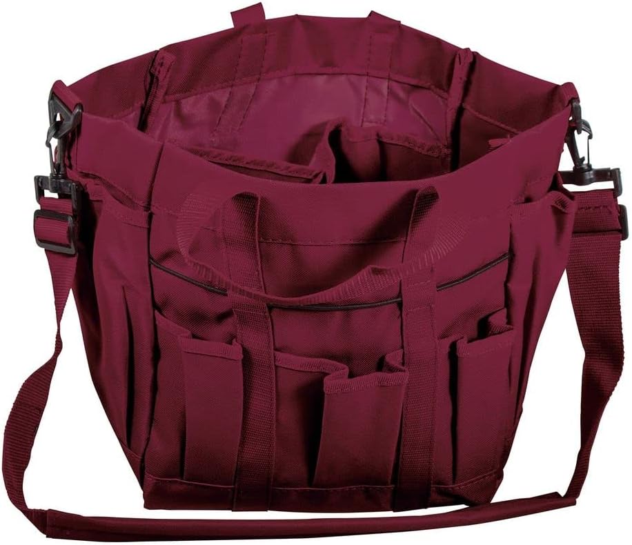 Dura-Tech Bolsa de aseo de lujo  Color Borgoña Deluxe Grooming Tote  Esencial estable para todos los amantes de los caballos  Organiza los