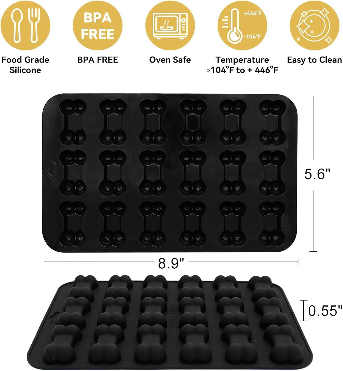 Moldes de silicona para cachorros y perros, moldes antiadherentes para hornear, chocolate, dulces, gelatina, cubitos de hielo, galletas, paquete de 4