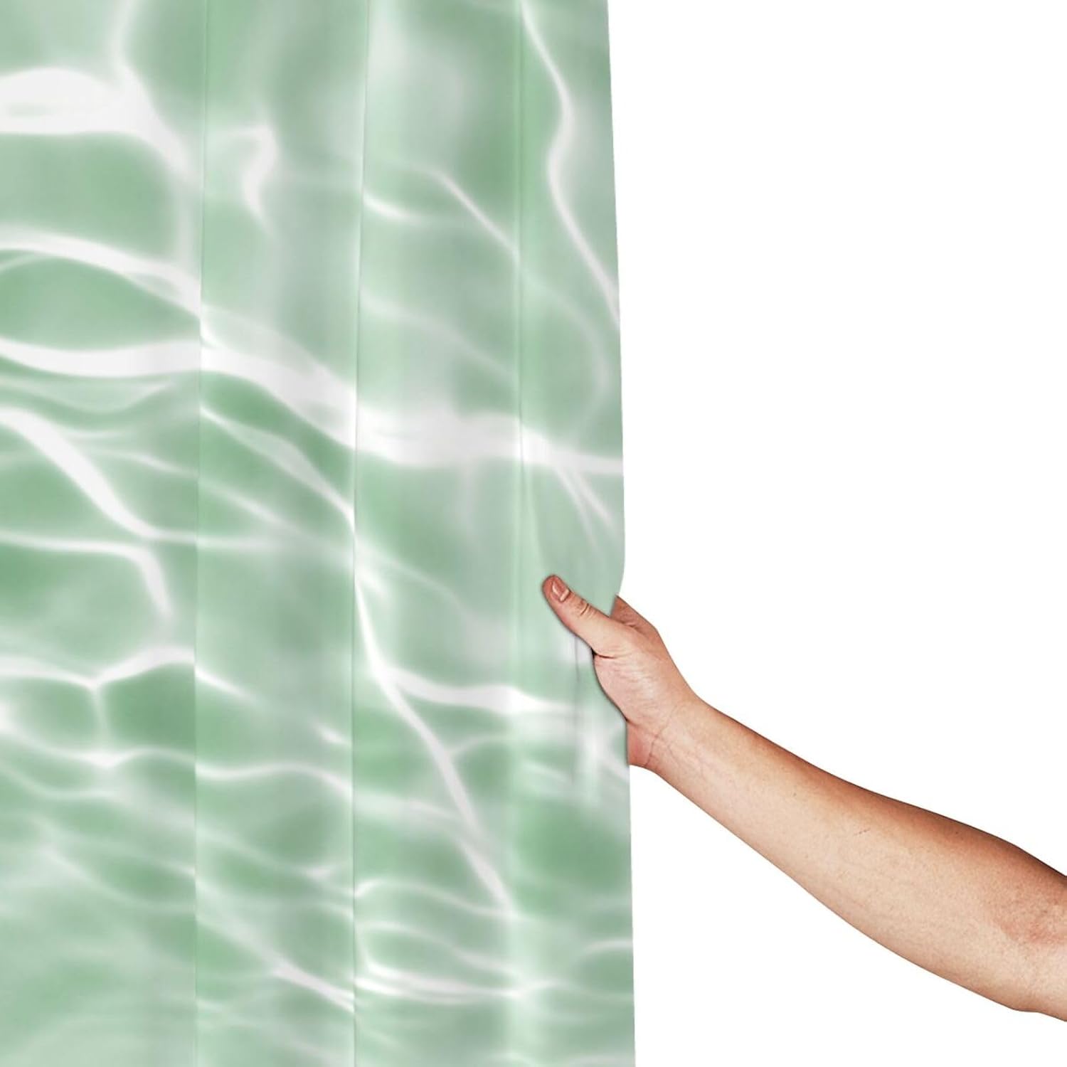 Cortina de ducha de plástico con ondas de piscina, 72 x 72 pulgadas, cortinas de ducha extra largas para baño, juego de cortinas de baño con