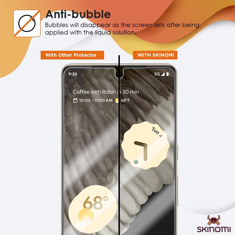Skinomi Protector de pantalla compatible con Google Pixel 7 Pro (paquete de 2) Clear TechSkin TPU Anti-Bubble HD Film