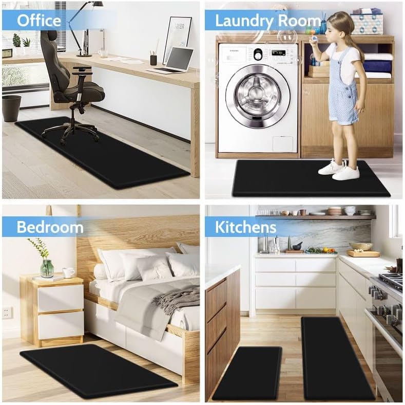 Tapete de cocina, 2 piezas de alfombras de cocina, tapetes de cocina acolchados para piso, tapete antifatiga, juego de alfombras de cocina, tapete