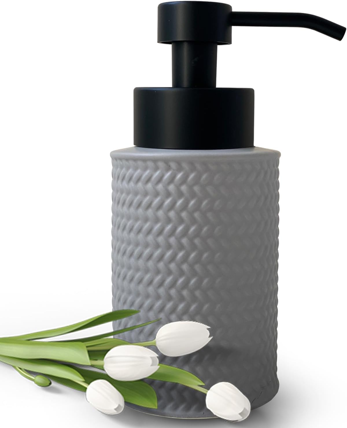 Dispensador de jabón espumoso de 10 onzas para baño, dispensador de jabón de espuma de cocina, botella de bomba de espuma moderna recargable,