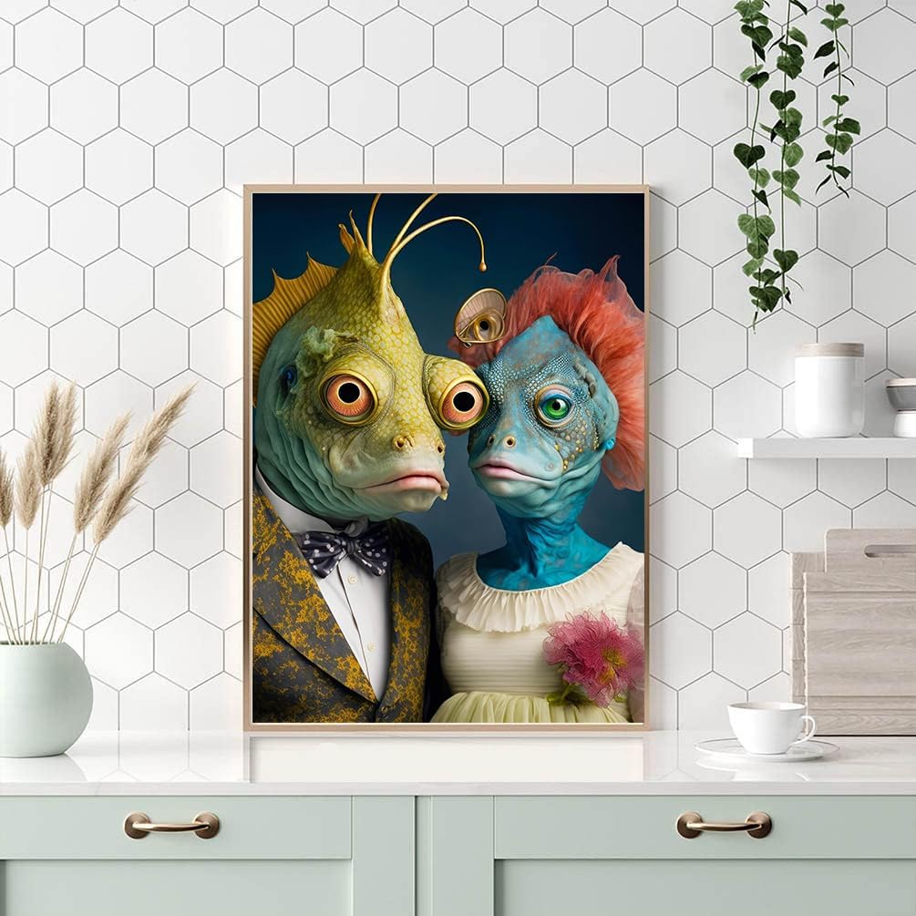 EIBEILI Kits de pintura de diamantes para adultos, parejas de alienígenas, kits de arte de diamantes 5D para niños principiantes, kit de