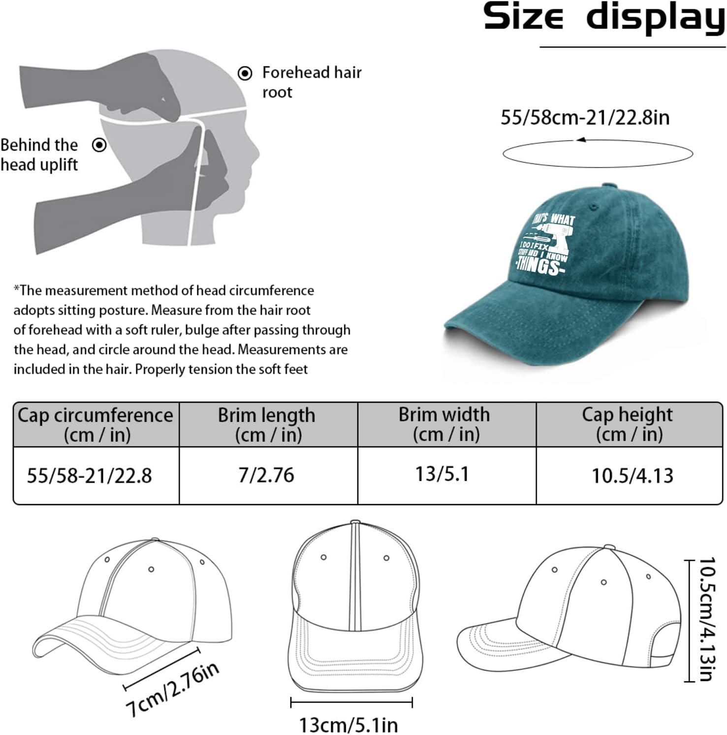 Sombreros para papá That’s What i do i fix Stuff and i Know Things Dad Hats, divertida gorra de béisbol para mujer