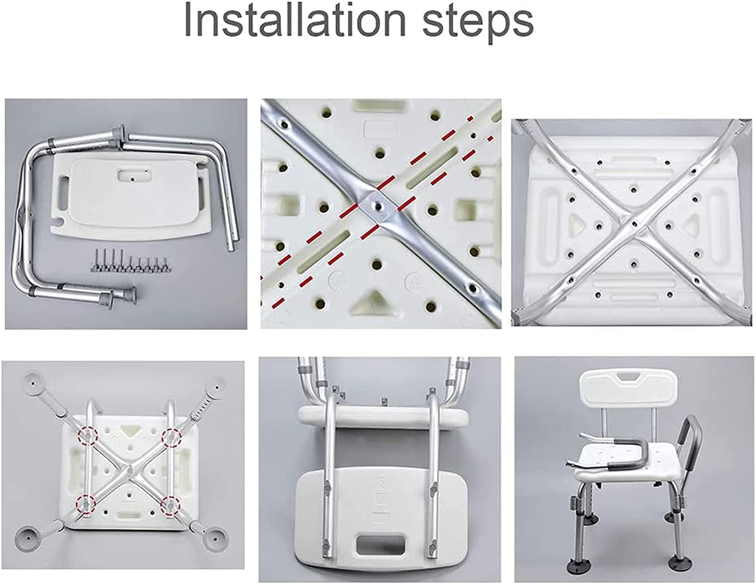 Taburetes de baño, asientos de ducha para personas mayores con brazos de altura ajustable, resistentes, bancos de ayuda para adultos discapacitados,