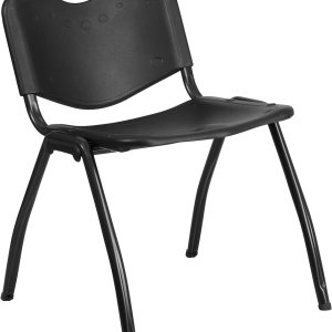 Hercules Series 880kg. Capacidad apilar silla de plástico negro con marco negro Hercules Series 880kg. Capacidad apilar silla de plástico negro con marco negro