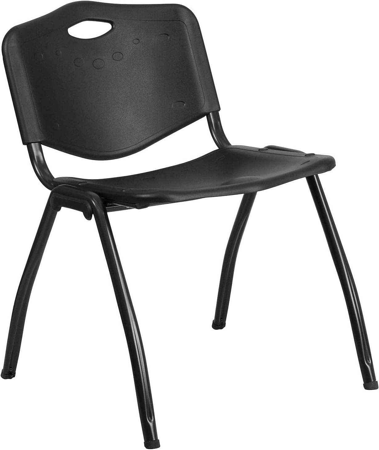 Hercules Series 880kg. Capacidad apilar silla de plástico negro con marco negro