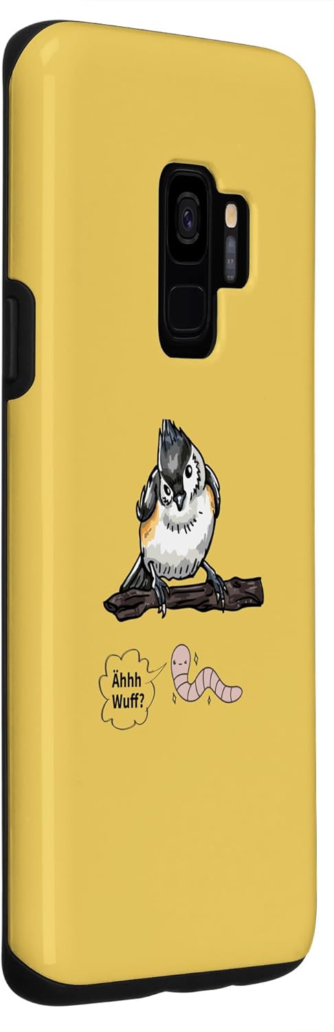 Galaxy S9 Vogel und Wurm Äh Wuff Funny Animal Motifs Bird Gifts Case