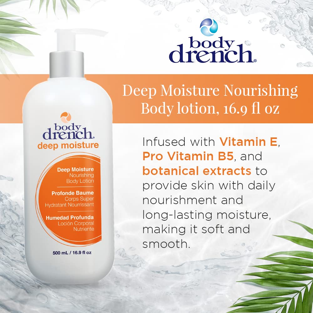 Body Drench Loción corporal nutritiva de humedad profunda para todo tipo de piel, 16.9 onzas líquidas