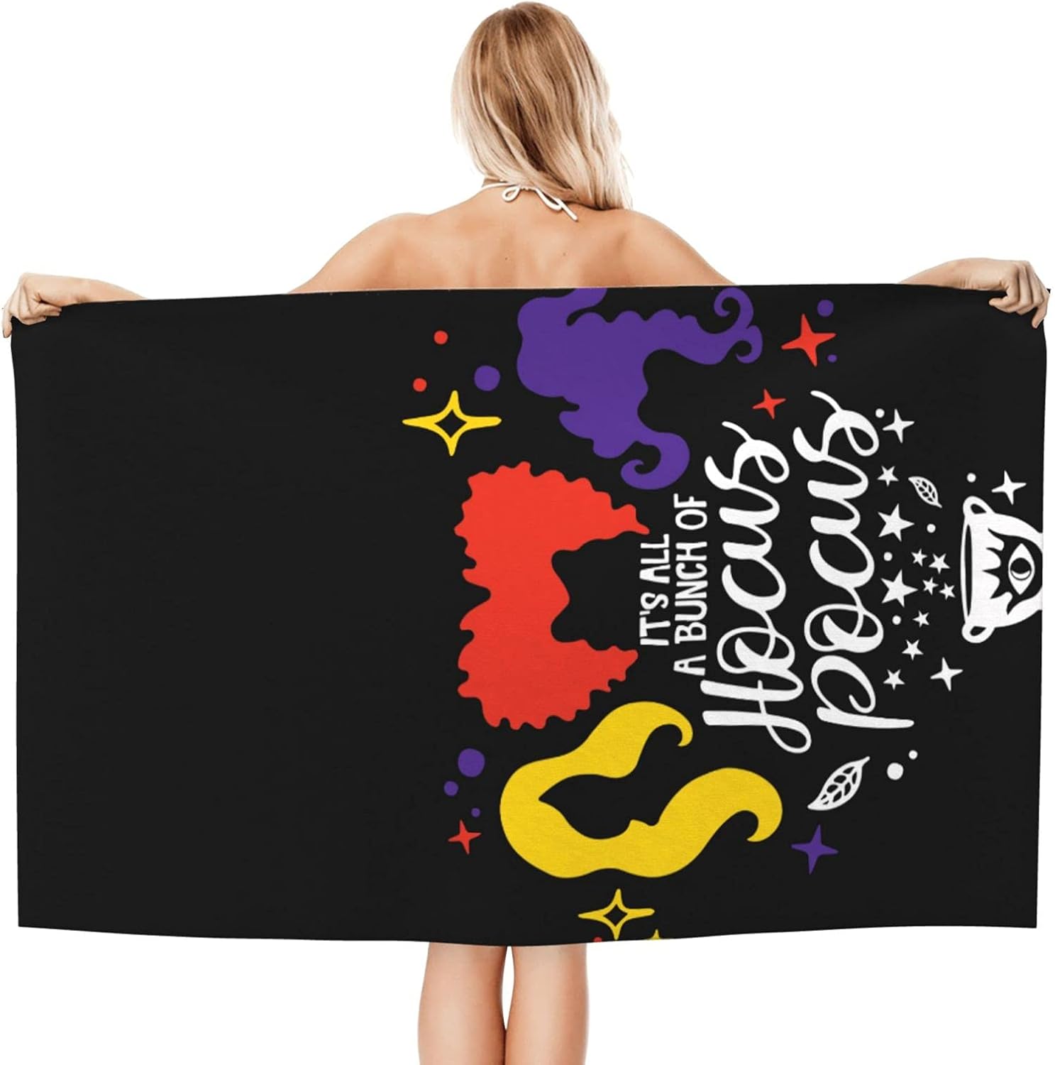 Toalla de baño Sanderson Sisters Halloween Hocus Pocus, toallas de playa suaves y absorbentes, de secado rápido, toalla de calidad de hotel de lujo