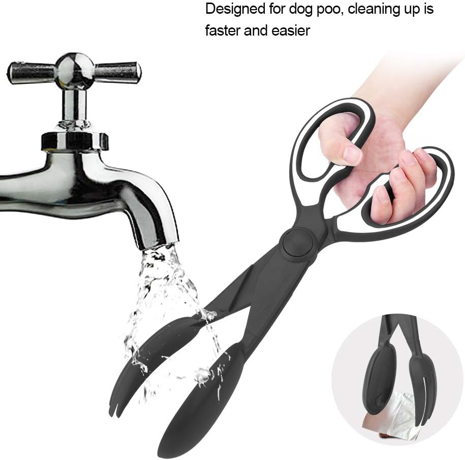 Paca para mascotas, pinzas para caca, diseño duradero con tres colores brillantes para perros para limpiar perros (negro)