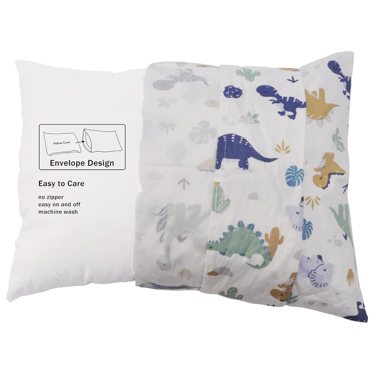 Almohada para niños pequeños con funda de almohada, almohadas orgánicas de 13 x 18 pulgadas para dormir, almohada suave y transpirable para niños