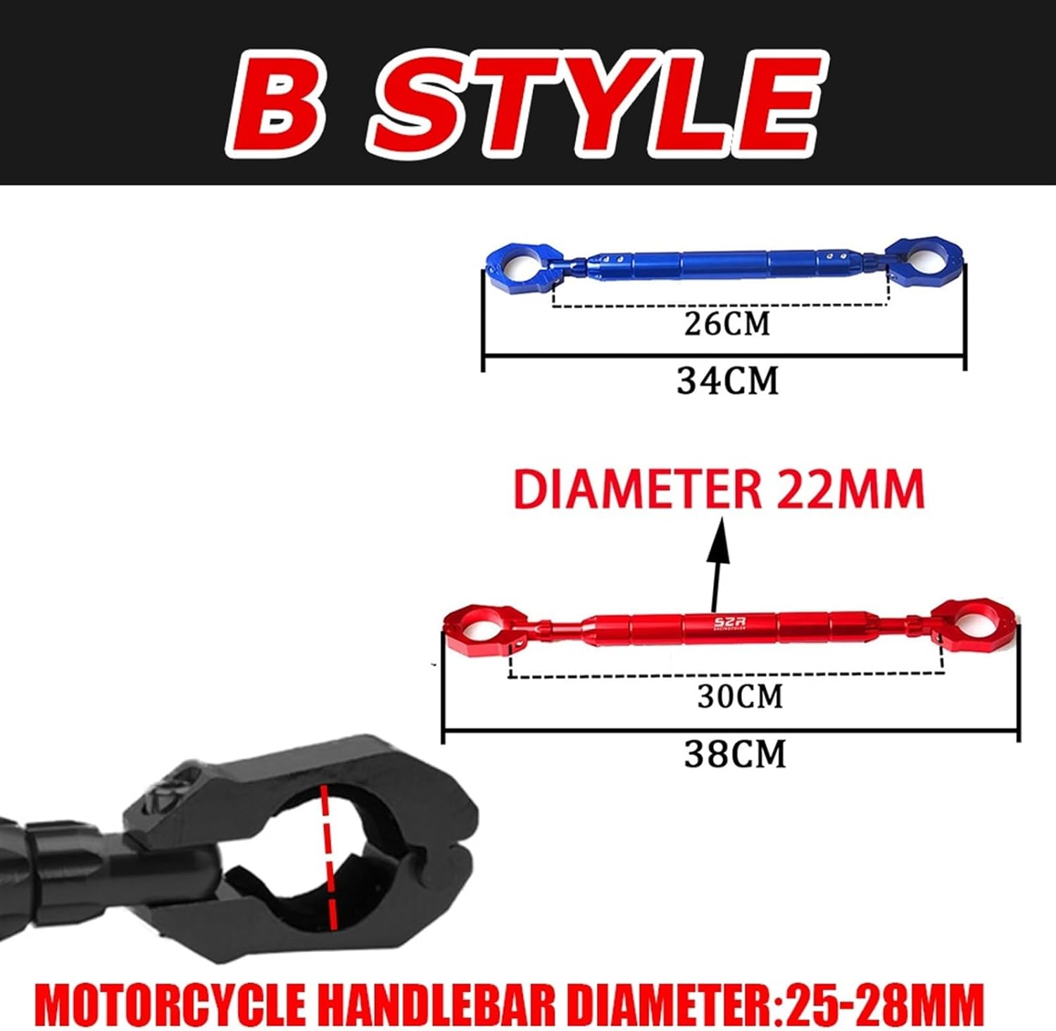 Barra de equilibrio de motocicleta para Benelli TRK502 TRK502X TRK 502 X TRK 502X TRK 502X (color  B negro, tamaño 1)