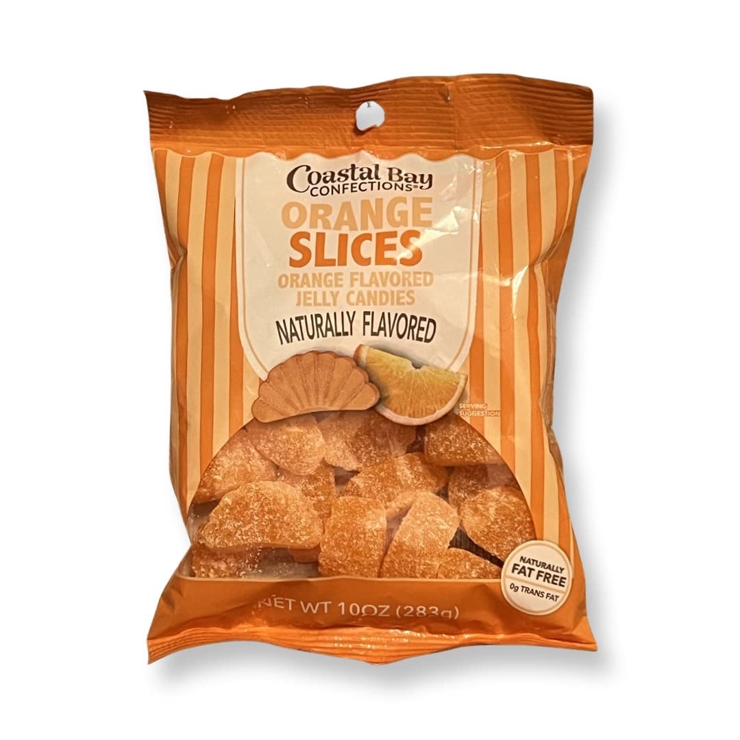 Coastal Bay – Caramelos de gelatina con sabor a naranja, 10 onzas, aproximadamente 20 rebanadas grandes de naranja