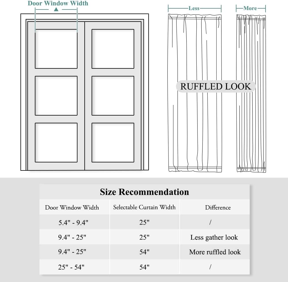 Pony Dance – Cortinas opacas deslizantes con aislamiento térmico para puerta francesa, incluye alzapaños ajustable, 1 pieza