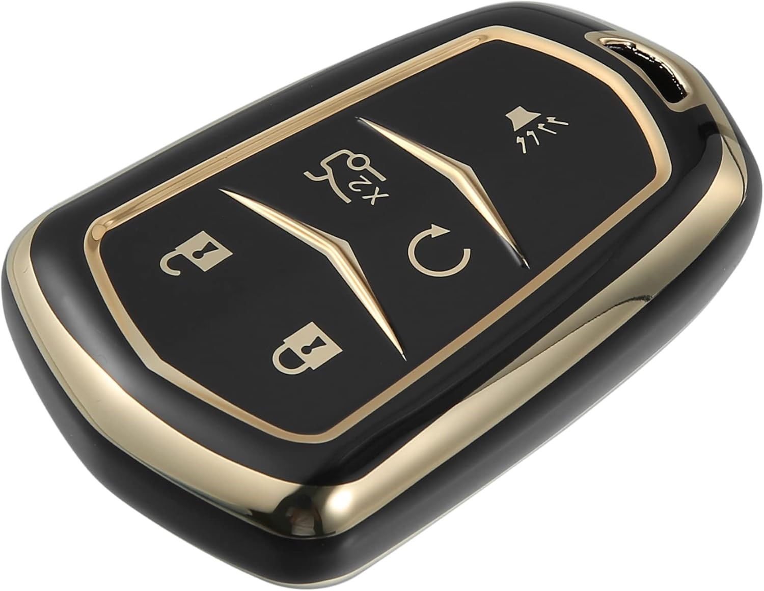 X AUTOHAUX Funda para llavero de automóvil de 5 botones, funda protectora completa con botón de TPU, color negro para Cadillac XT5 2017-2020 para