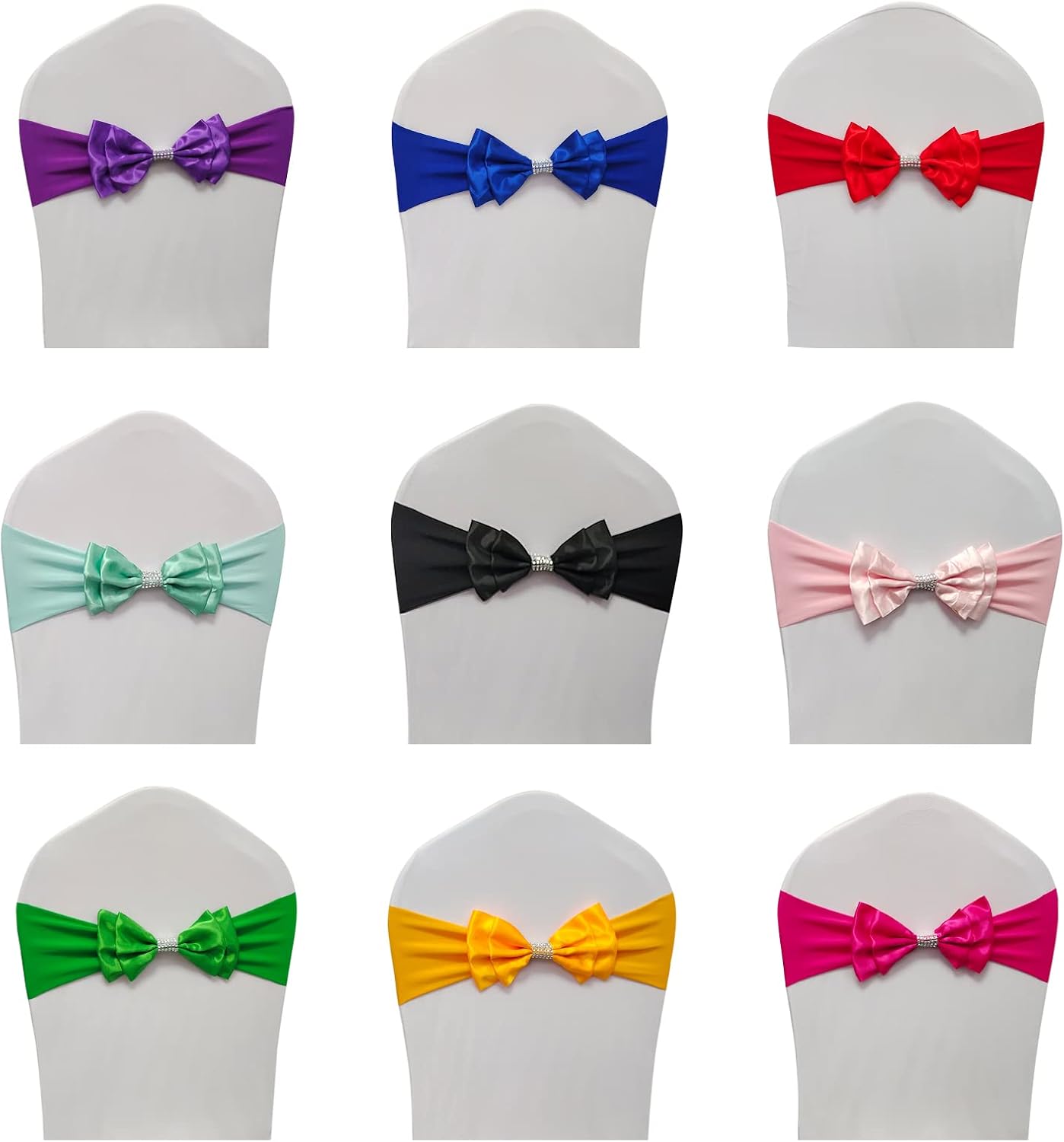 Bandas de elastano para silla de fiesta, lazos de elastano para niñas, cumpleaños, ceremonia romántica, boda, eventos, decoración de sillas, 100