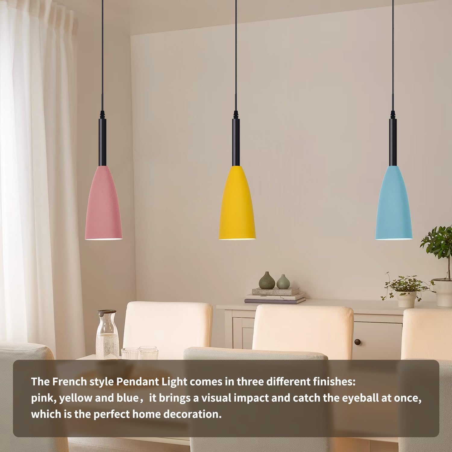 Lámpara colgante para isla de cocina, 1 luz colgante de cristal colorido azul nórdico ajustable, luz de techo colgante para mesa de comedor,