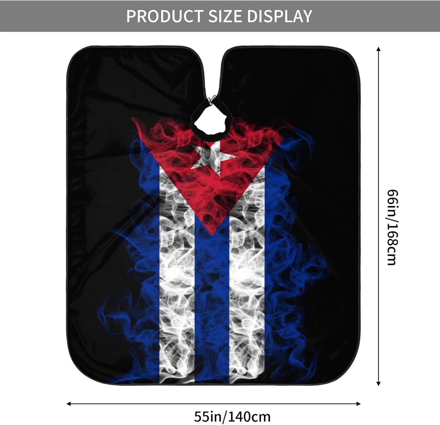 Capa de peluquería de salón de bandera cubana, capa de peluquería profesional impermeable para corte de pelo con cierre de presión ajustable,