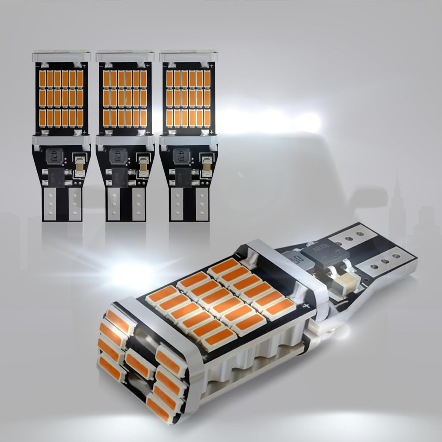 Crynod 4 luces de freno T15 para automóvil, 4014-45smd DC 12V 360 de alto brillo, luz de marcha atrás, repuesto de señal de giro, LED Canbus