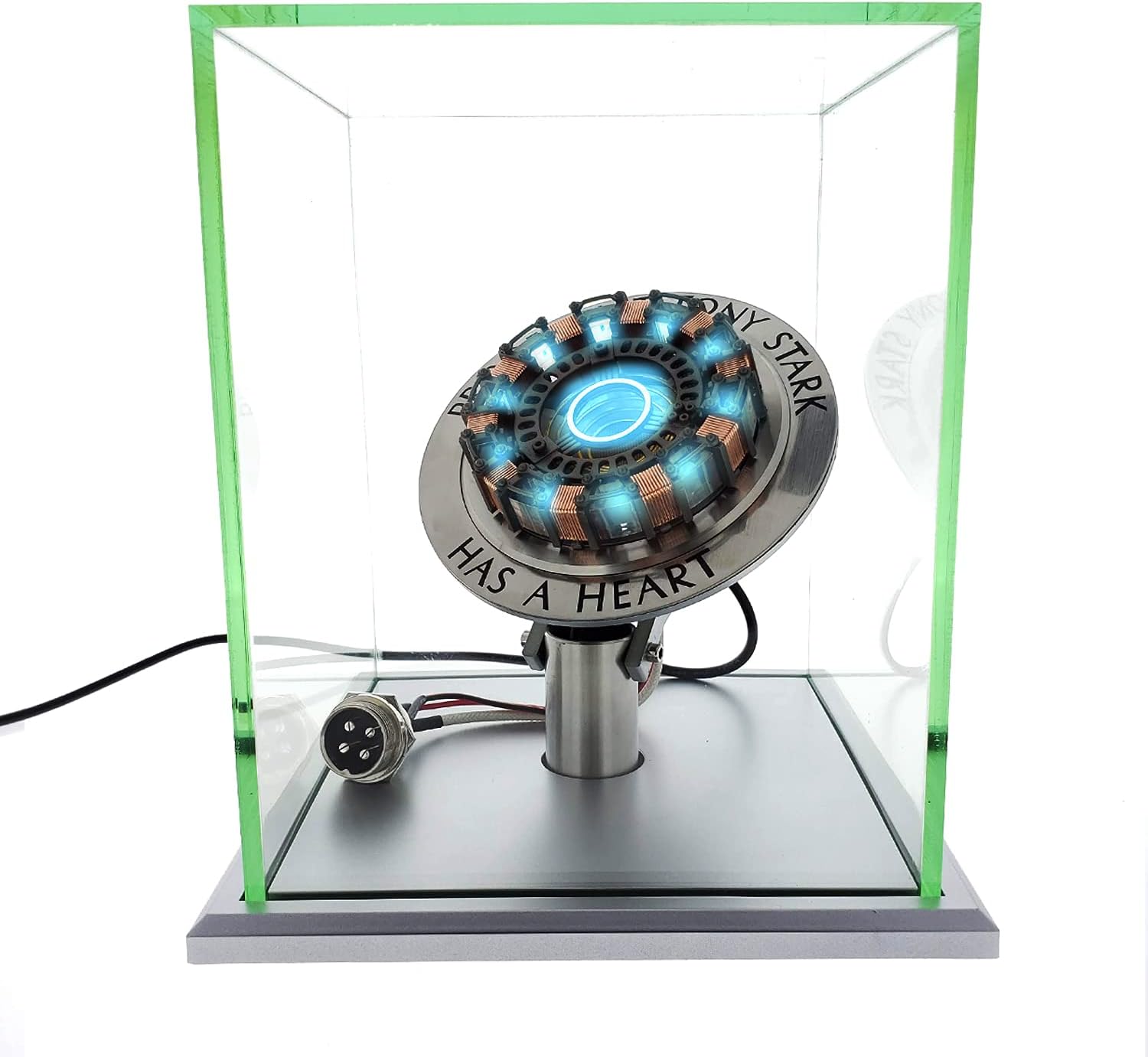 Generic Iron Man Arc Reactor 11 Relación, detección de vibración, luz LED, conexión USB, con vitrina. para colecciones, regalo de juguete