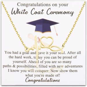 Collar de ceremonia de bata blanca para ella, collar de estetoscopio, joyería, regalo de graduación dental para estudiantes de medicina Collar de ceremonia de bata blanca para ella, collar de estetoscopio, joyería, regalo de graduación dental para estudiantes de medicina