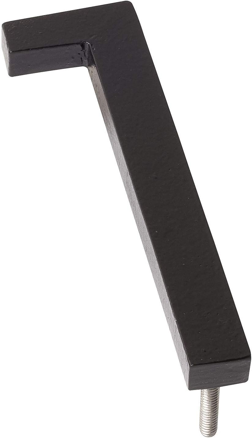 Montague Metal Products MHN-24-F-BK1-1 Números flotantes modernos de aluminio cepillado sólido, negro, negro con recubrimiento en polvo
