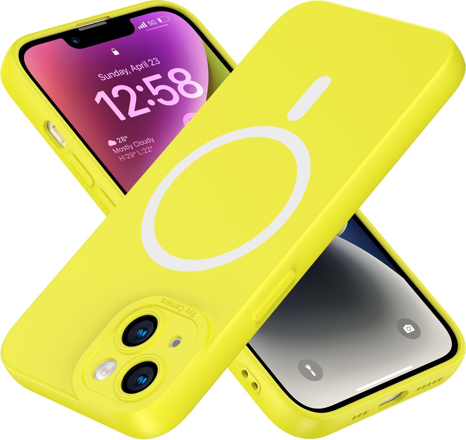 Funda magnética para iPhone 14 Plus, funda de silicona a prueba de golpes compatible con MagSafe, forro de microfibra suave antiarañazos, cubierta