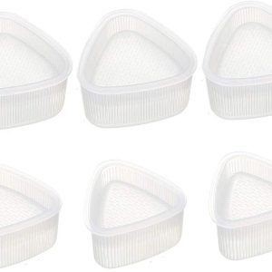 6 piezas de plástico transparente para moldes de sushi, caja triangular para hacer moldes de bolas de arroz, herramienta de cocina con tapa para 6 piezas de plástico transparente para moldes de sushi, caja triangular para hacer moldes de bolas de arroz, herramienta de cocina con tapa para
